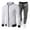 White, variant on Men Sports Suit Men Suit Set Stand Collar Baseball Coat with Elastic Waist Sweatpants Regular Fit Sports Suit Breathable Men Fitness Suit
