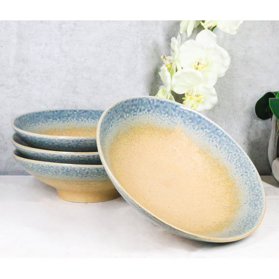 Pack Of 4 Blue River Ao Nagashi Collection Large Ramen Soup Dinner Bowl 36oz