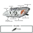 thumbnail image 3 of Spec-D Tuning Halo + LED Chrome Projector Headlights Compatible with 2000-2003 Honda S2000 AP1, Left + Right Pair Headlamps Assembly, 3 of 5
