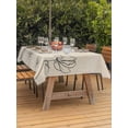 thumbnail image 2 of Outdoor Tablecloth with Umbrella Hole and Zipper, Retro Beige Flowers Rectangle Table Cloth 52x70 Inch Waterproof Tablecloth, Rustic Abstract Floral Simple Art Picnic Table Cover for Patio Camping, 2 of 7
