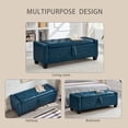 thumbnail image 5 of CQSXDA 48" Ottoman Bench Upholstered Faux Leather with Storage, for Hallway or Bedroom, Blue, 5 of 15