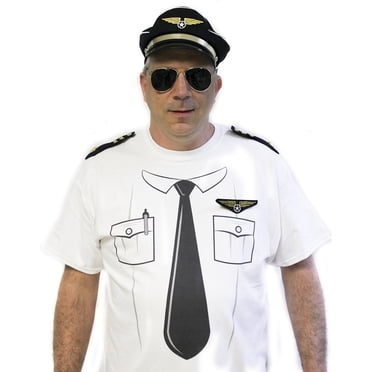 Adult Pilot Costume Set – Aviator Sunglasses, Patch Badge, Epaulets Kit, One Size