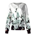 thumbnail image 2 of SAATLERI Womens Scrub Jacket Long Sleeve Button Up Scrubs Tops Snap Front Floral Printed Oversize Scrub Jacket Fall Medical Nurse Work Uniform with Pockets, 2 of 4