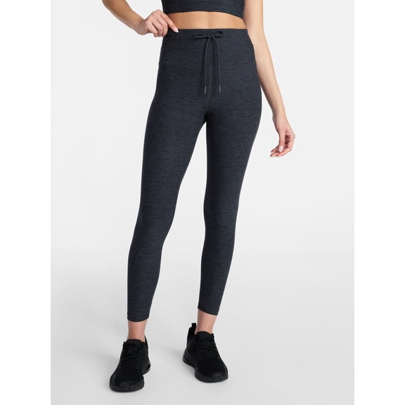 Athletic Works Women's ButterCore Compression Leggings with Drawstring, 7/8 Length, Sizes XS-XXXL