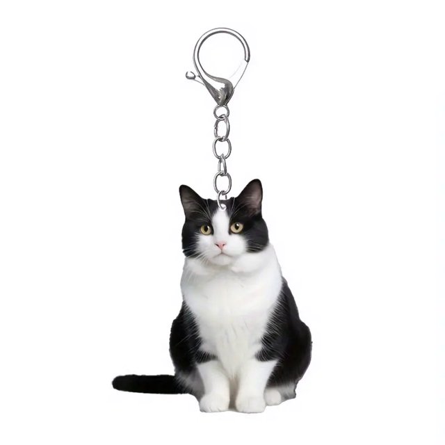 Visland Cartoon Cat Shape Keychain 2D Acrylic Cat Charm Keyring Keys Parties Versatile Keychain Bag Charm Accessory