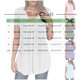 thumbnail image 2 of Camisetas Casuales de Mujer Cuello Redondo de Color Sólido con Diseño de Manga de Botón Ahuecado, Camiseta de Verano Ligera para Uso Diario, 2 of 8