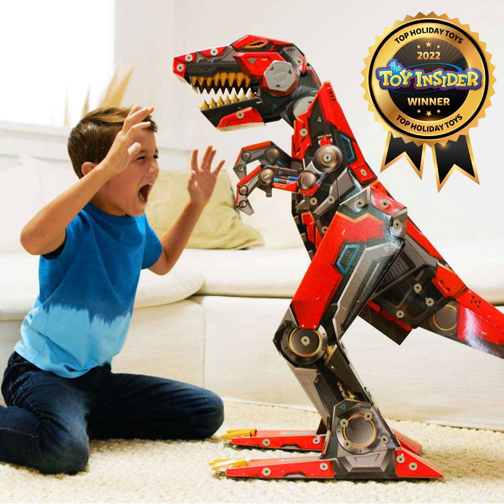 Robo Max T Rex Big Robotic Dino Kit 3 FT Tall Build Your Own Robot Dinosaur Toy for Kids 9 Walmart