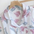 thumbnail image 4 of Ensemble de Pyjama Décontracté pour Femme à Manches Longues en Coton 100 % Deux Pièces avec Imprimé de Roses, 4 of 10