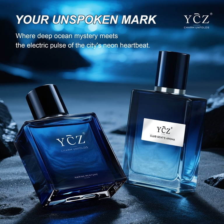 YCZ Men's Perfume Set, 2-Pack Cologne Gift Set for Men with Marine
