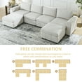 thumbnail image 3 of Williamspace L Shaped Modular Sectional Sofa 130" Modern Couch Comfy Upholstered Sofa with Reversible Ottoman for Living Room Apartment, Beige, 3 of 7