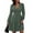 Dark Green, variant on Women's Fashion Casual V-Neck A-Line Fit Solid Color Long Sleeve Dress for Winter Outings and Casual Events,Beige,L