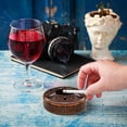 thumbnail image 2 of Crystalia Round Copper Ashtray – Traditional Decorative Metal Ash Tray for Home, Office, Restaurants (Copper), 2 of 6