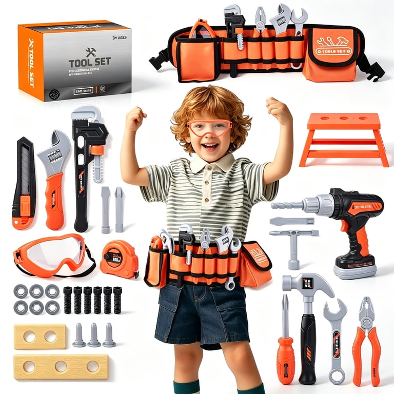WLBES Kids Tool Set, 33 Pieces with Toy Drill photo 1