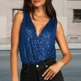 thumbnail image 2 of Tank Tops for Women Camisole Fashion Sequin Elegant V Neck For Party Club Evening Dress Night Out Wear Workout Cami Top, 2 of 4