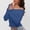 Blue, variant on Women's Fall Off Shoulder Sweaters Long Sleeve Ribbed Knit Fitted Pullover Tops Blouse