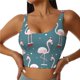 thumbnail image 1 of Fotbe Flamingo Sujetador Deportivo Largo sin Aros para Mujer con Almohadillas y Soporte Medio, Transpirable y Absorbente, Camiseta Tipo Chaleco o Tank Top-Large, 1 of 8