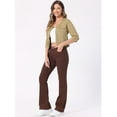 thumbnail image 4 of DARING DIVA Women's Collarless 3/4 Sleeve Open Front Denim Jacket XL Khaki, 4 of 6