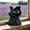 Blue, variant on Black Cat Figurine, Halloween Decoration Resin Hooded Black Cat Statue with Emerald Eyes, Mysterious Cape Cats Statue Dressed In a Cape for Shelf Desktop Office Decoration