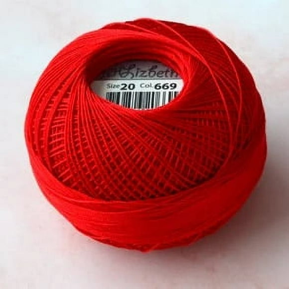 HHL Fil de Coton en Dentelle au Crochet Tricot et Crochet / Fil Navette No 20 Série Rouge 25 G/rouleau Épaisseur 190 Mètres 0,5-0,6 mm