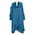 thumbnail image 5 of Vestido de encaje con cuello en V y hombros descubiertos para mujer - Vacaciones de verano en la playa - Cordón ajustable - Tejido de encaje - Tallas S-XXXXXL, 5 of 5