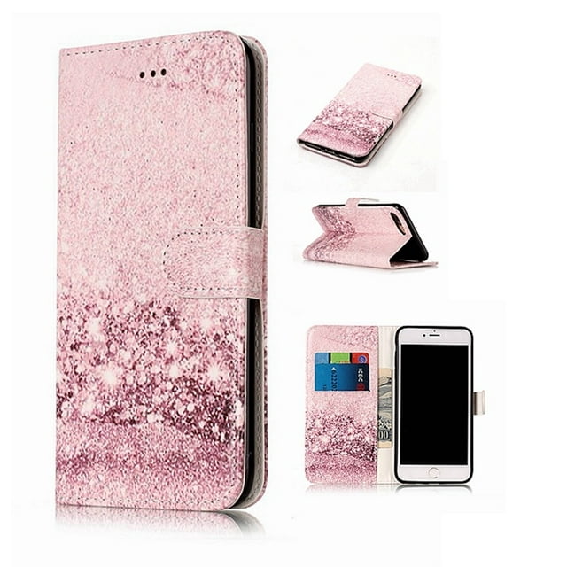 Funda tipo cartera con tapa de granito de mármol, funda de piel con ranuras para tarjetas, funda protectora para teléfono móvil (iPhone 6