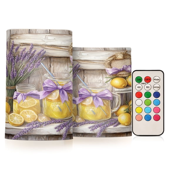 BZSMCE Flameless Candles LED Lights Illustration Of Lemons Creativity Battery Candles