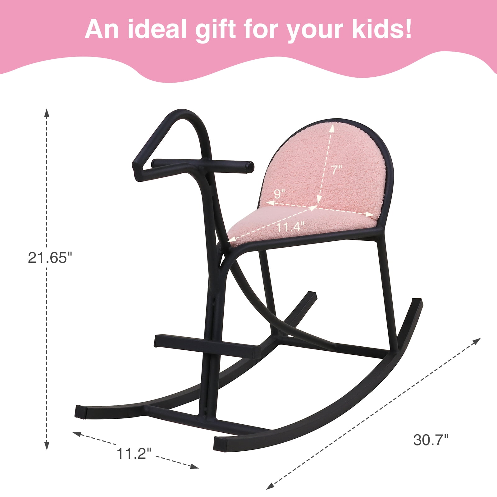 Walsport Rocking Horse for Kids,Outdoor & Indoor Balance Rocking Horse,Ride on Rocking Horse for Girls Boys