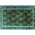 thumbnail image 1 of Ahgly Company Machine Washable Indoor Rectangle Persian Turquoise Blue Traditional Area Rugs, 8' x 10', 1 of 4