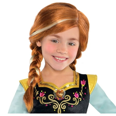 Suit Yourself Frozen Anna Wig for Children, Measures 20 Inches Long, Blonde Highlights, an Auburn Color, and 2 Braids