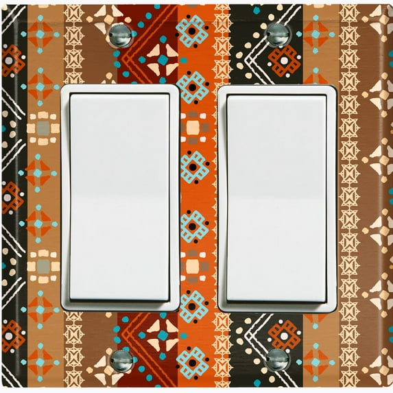 Metal Light Switch Plate Outlet Cover Colorful Ethnic Aztec Tribal Pattern SFR052