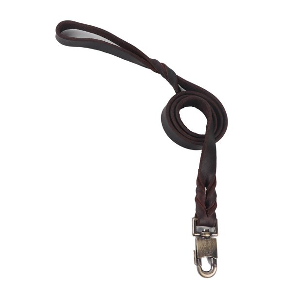 Correa De Cuero Suave Para Collar De , Cadena Trenzada Para Mascotas De 2,5 Cm De Ancho, 90cm, 120cm, 150cm De Longitud, Color Marrón