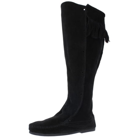 Minnetonka Men's Front Lace Knee Hi Boot, Black, 9