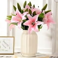 thumbnail image 7 of Viworld Artificial Tiger Lily 5Pcs Latex Fake Flowers Real Touch Bouquet For Wedding Party Home Office Garden Hotel Decor (Light Pink), 7 of 7