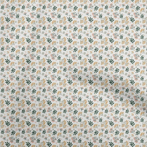 oneOone Cotton Poplin White Fabric Asian Japanese Floral Sewing Material Print Fabric By The Yard 56 Inch Wide