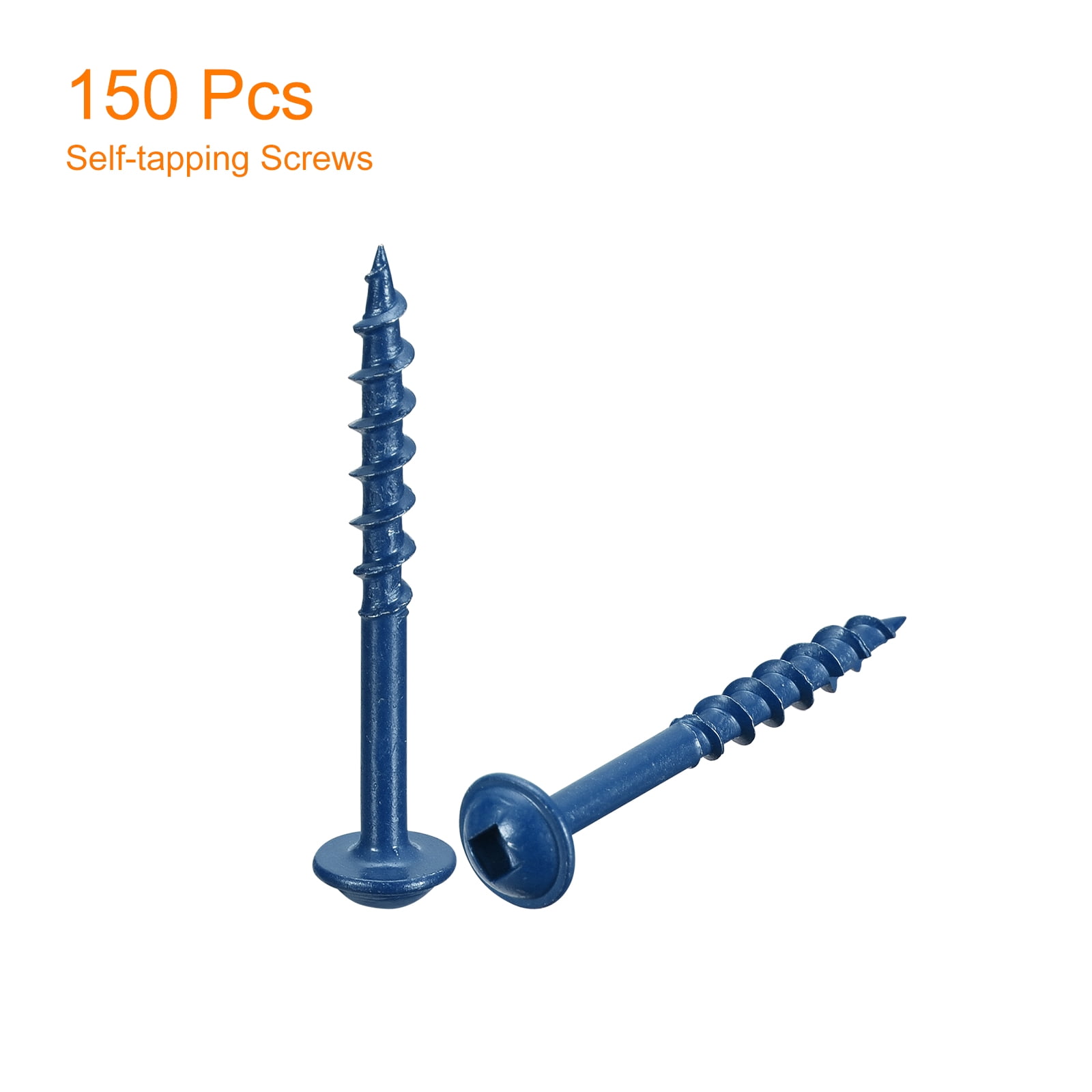 #8x1-1/2" Pocket Hole Screws, 150 Pack Square Drive Self Tapping Wood Screws, Blue