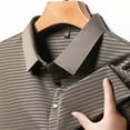 thumbnail image 5 of POTETI Collared Mens Polo Shirts Short Sleeve Casual Shirts Striped Summer Loose Tops, 5 of 5