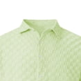 thumbnail image 6 of Umfun Men Textured Square Grid Short Sleeve Button-Down Shirt Spread Collar with Full Button Placket Lightweight Breathable for Casual and Vacation, 6 of 8
