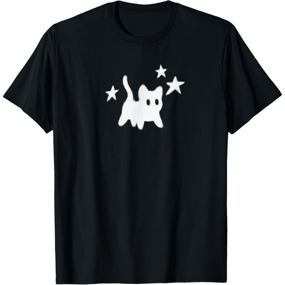 Sam Soft Y2K 90s Scary Tomcat Cat is Scared under Starry T-Shirt
