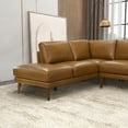 thumbnail image 5 of Paisley Genuine Leather L-Shaped Pillow Back Left-Facing Sectional in Tan, 5 of 6