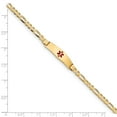 thumbnail image 3 of 14K Yellow Gold bracelet Medical Figaro Alert Red 8 in 7.5 mm 3.5, 3 of 3
