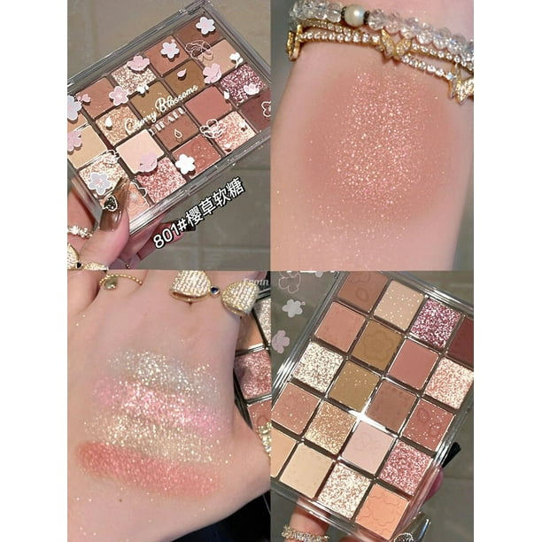 Paleta de sombras de Ojos nacaradas, paleta de 3/9/20 colores, Color tierra brillante, maquillaje, Pigmentos Para Ojos cosméticos qym unisex