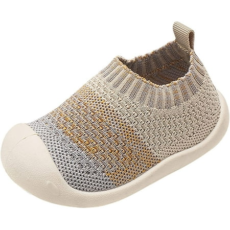 

QWZNDZGR Baby First-Walking Shoes Kid Shoes Trainers Boys Girls Soft Sole Non Slip Mesh Breathable Lightweight Slip-on Sneaker