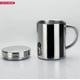 thumbnail image 1 of Taza portátil con material de primera calidad para su viaje diario, taza de café aislada con acero inoxidable de doble pared y asa resistente para bebidas frías o calientes, 1 of 5