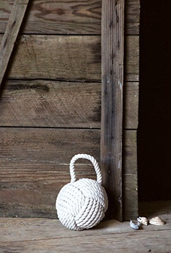 Creative Co-op DE1586 Nautical Rope Knot Door Stop White