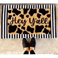 thumbnail image 1 of Hey Yall Cow Print Doormat Animal Print Western Ranch Farm Doormat Home Decor Area Bathroom Rugs Housewarming Gifts Home Decor 16 x 24 Inch, 1 of 5
