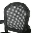 thumbnail image 3 of Noble House McKone Wood and Cane Upholstered Dining Chair, Set of 2, Black and Gray, 3 of 10