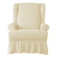 thumbnail image 3 of Funda universal Gloria para sillón con respaldo de Seersucker Funda antideslizante Wingback Couch, 3 of 7