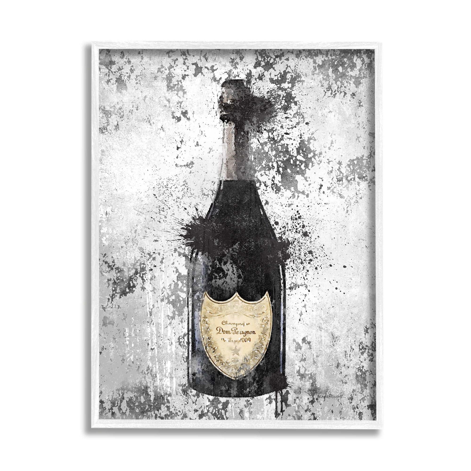 Stupell Industries Champagne Grey Gold Ink Illustration Graphic Art Framed Art Print Wall Art, 16x20, By Amanda Greenwood