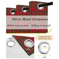 thumbnail image 6 of Christmas, Blackout Curtains 45 Inches Long for Bedroom, Country Rustic Red Green Buffalo Lattice Thermal Insulated Room Darkening Black Out Window Curtain Panels Grommet Drapes for Living Room, 6 of 8