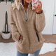 thumbnail image 1 of Puntoco Mujer Nuevo Otoño e Invierno Solapa Cremallera Bolsillo Manga Larga Mujer Top Color Sólido Sudadera De Felpa Puntoco Puntoco-3010, 1 of 1
